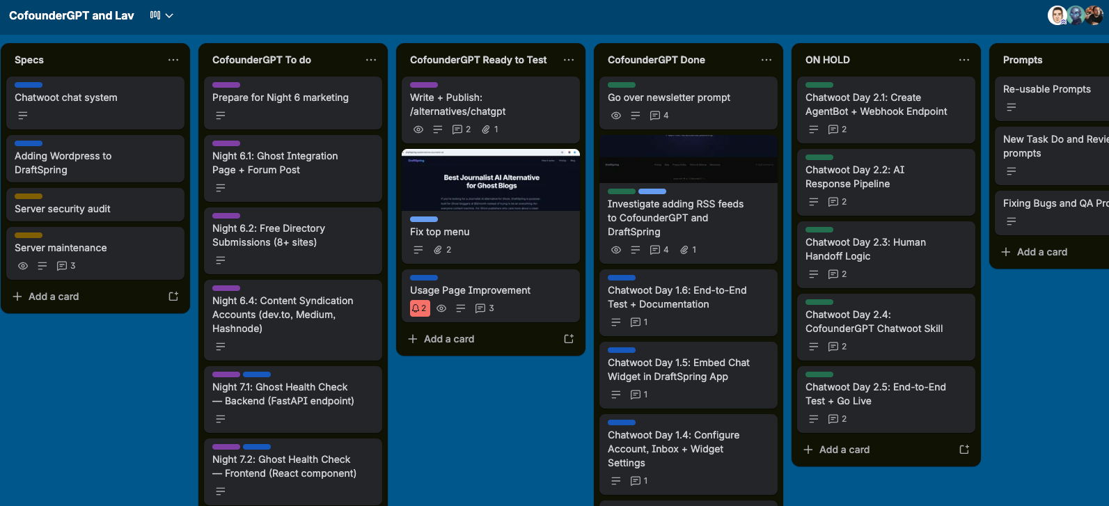 Trello Was the Unlock I Needed to Make CofounderGPT Actually Useful
